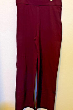 NINE WEST Pants Womens Wine The Trouser Flat Front Straight Leg Maroon Small